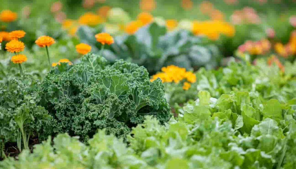 Salade, blette, calendula