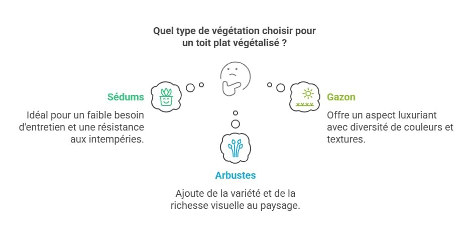 quel type de végétation choisir pour un toit plat végétalisé