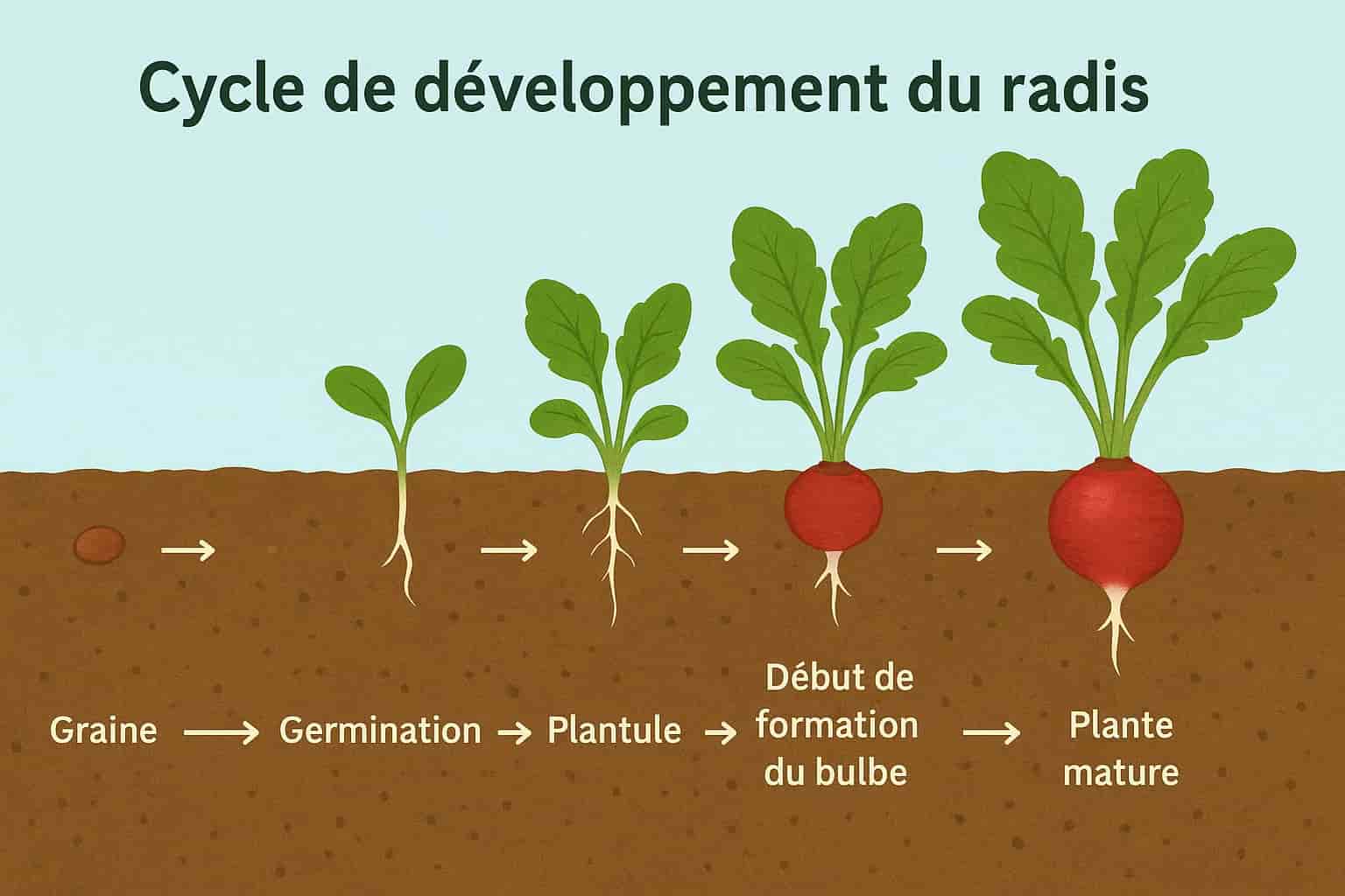 cycle de développement du radis